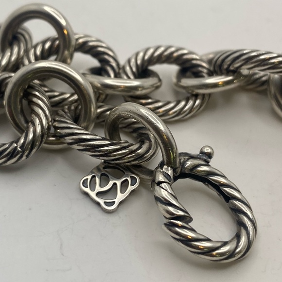 David Yurman Twisted Silver Link Bracelet - Picture 7 of 10
